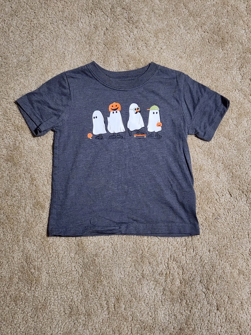 Kids Ghost Graphic Tee - Dark Gray